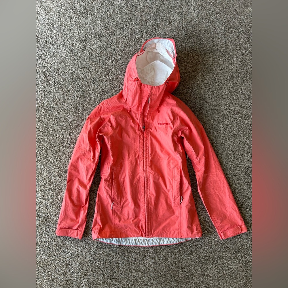 Patagonia H2NO Hooded Rain Jacket Women's Size XS Coral